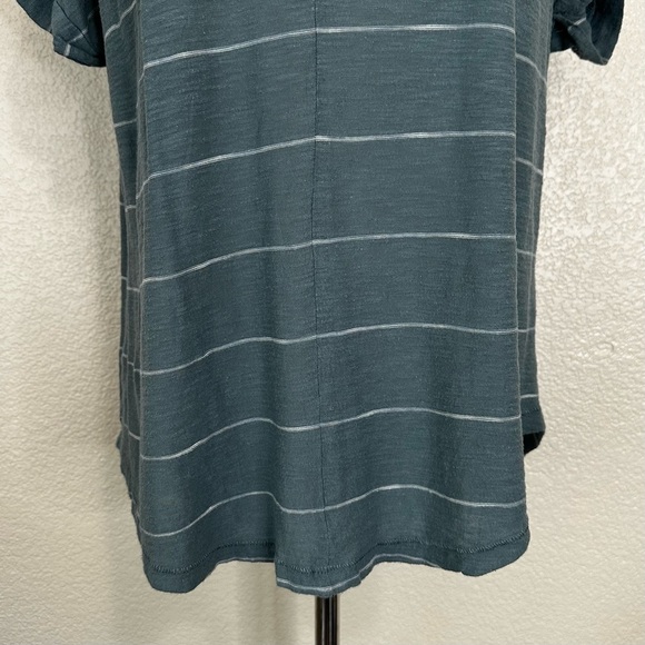 Madewell Blue White Striped Short Sleeves Tee, Sz Medium - Picture 3 of 10